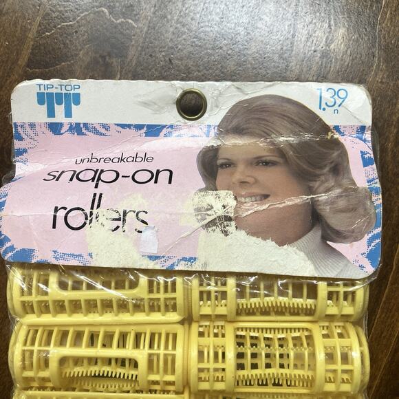 Vintage Tip Top Snap On 7/8” Unbreakable Plastic Hair Rollers - Yellow 16 Count - Picture 5 of 9